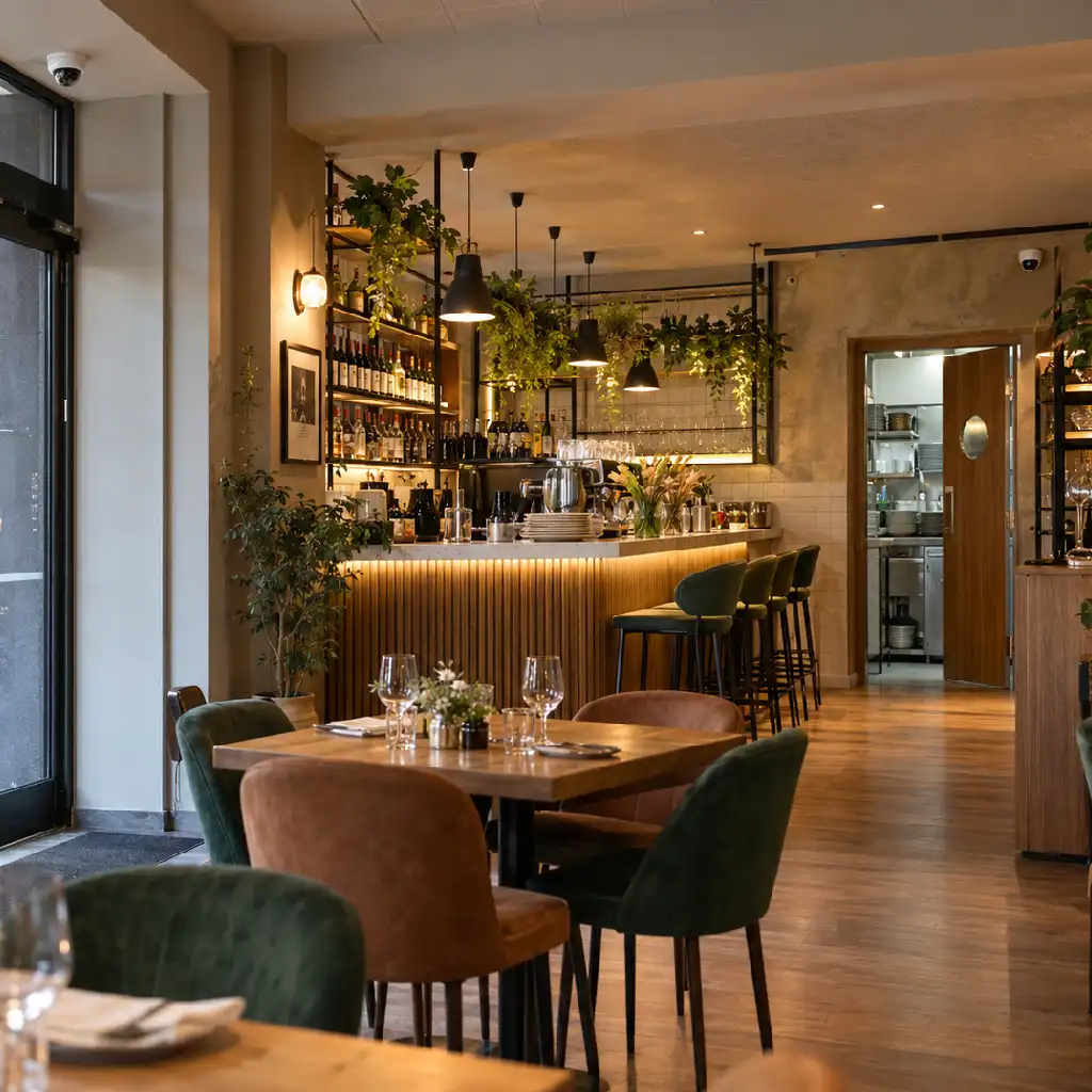 skuteczny monitoring w restauracji, przykład dobrze rozplanowanego monitoringu
